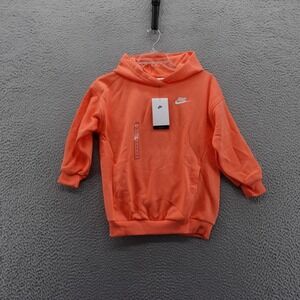 Nike Kids Club Fleece Orange‎ Swoosh Logo Hoodie Sweatshirt Size Small NEW